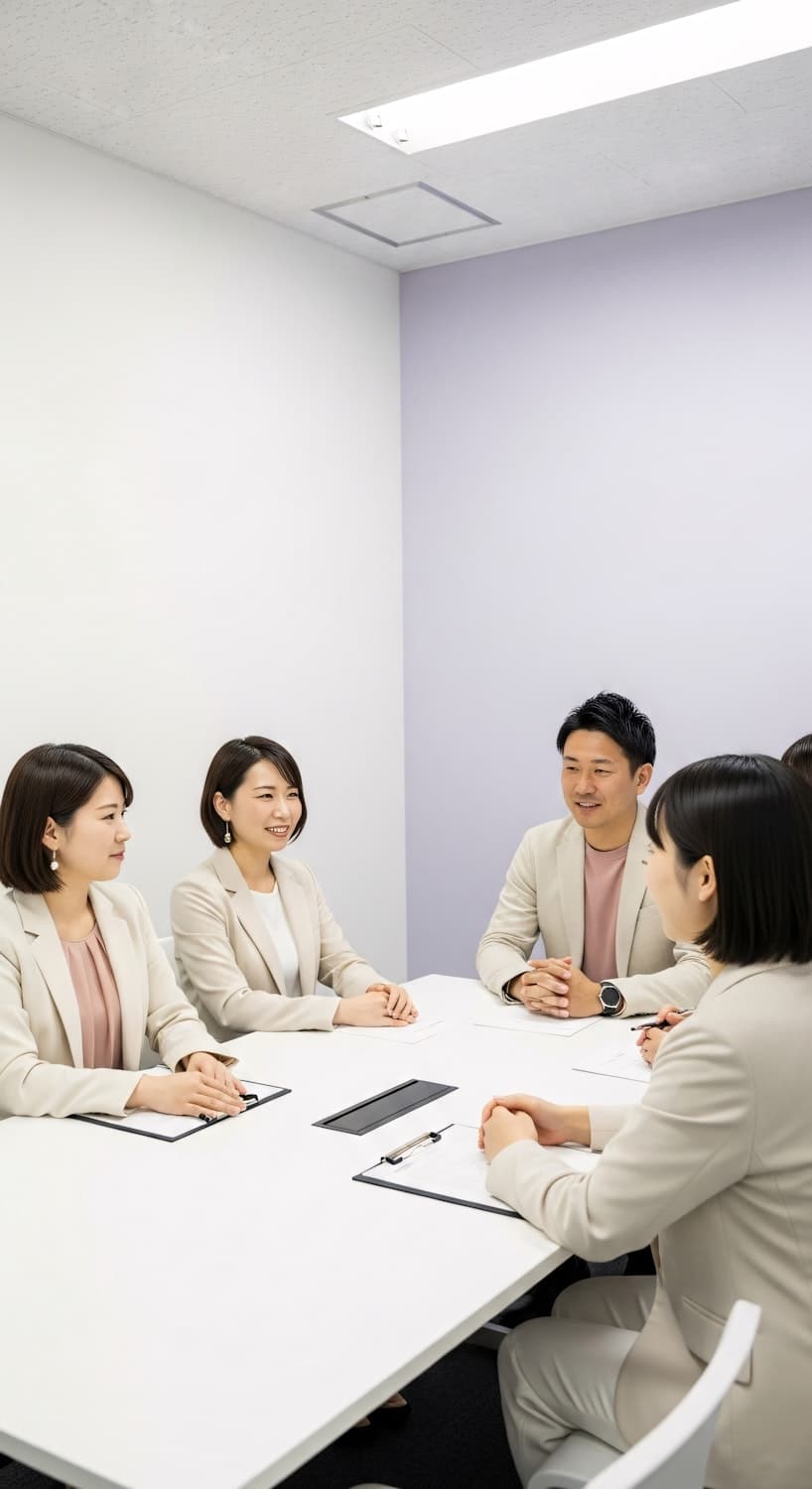 Advisory team working together around a table in a bright office